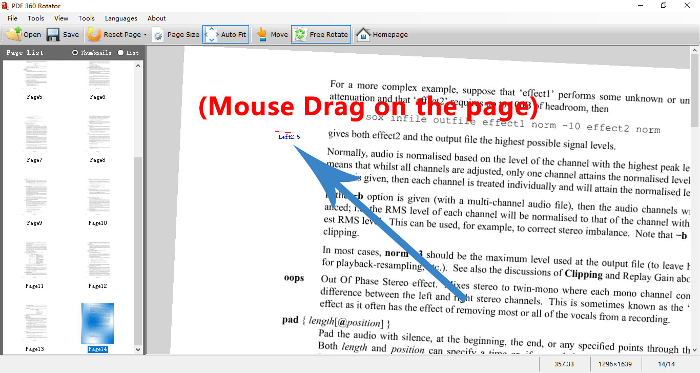Drag on the Page to Rotate