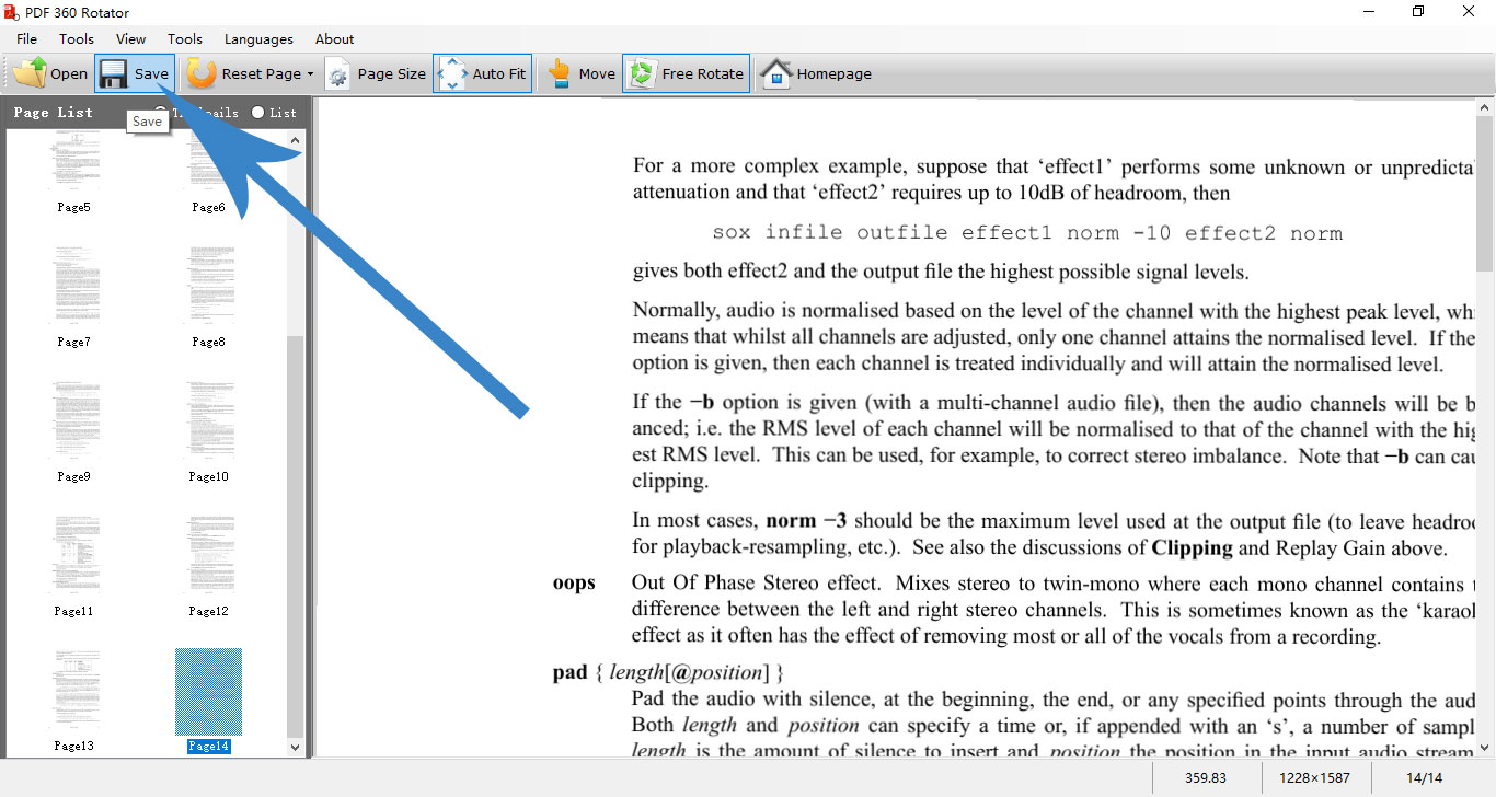 Save the rotated PDF
