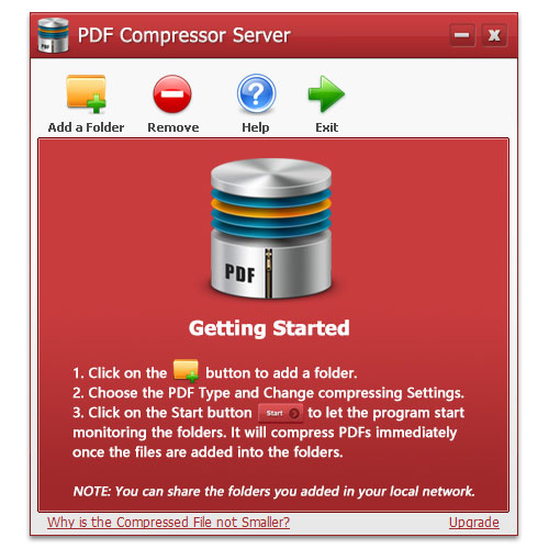 PDF Compressor Server Screenshot